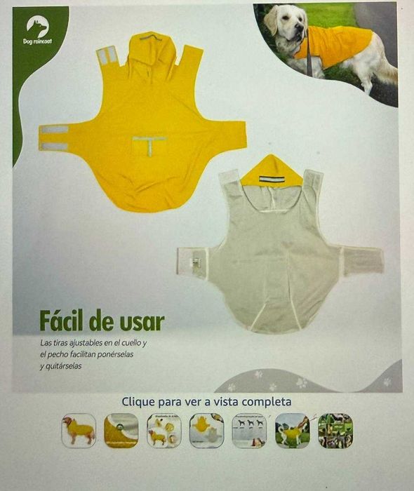 Impermeável para cães com capuz e gola, para cães de raça grande de porte médio