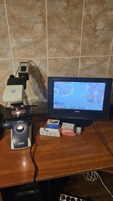 Продам темнопольний мікроскоп для сканування живої краплини крові