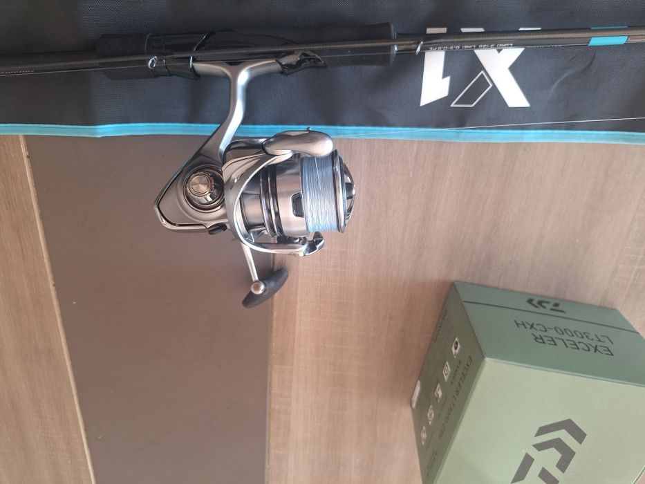 Conjunto ligth spinning, cana Favorite X1, carreto Daiwa Exceler 3000