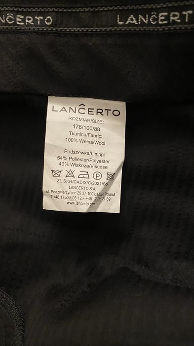 Męski Garnitur Szary w Kratę Cadix Lancerto 176/100/88