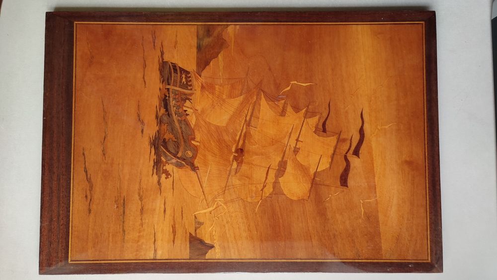 Картина, шпон, дерево, инкрустация