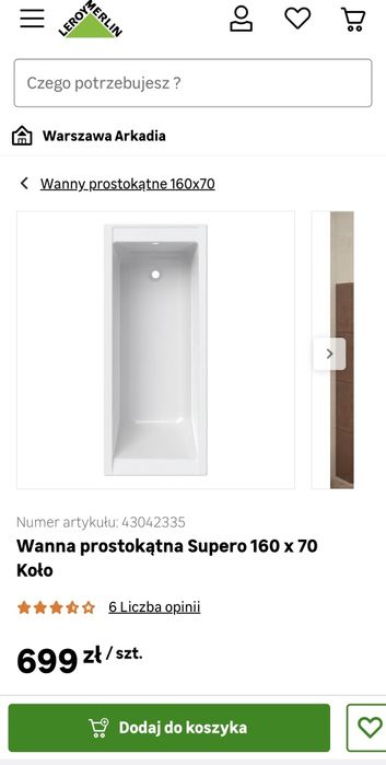 Wanna Koło Supero 160x70 nowa
