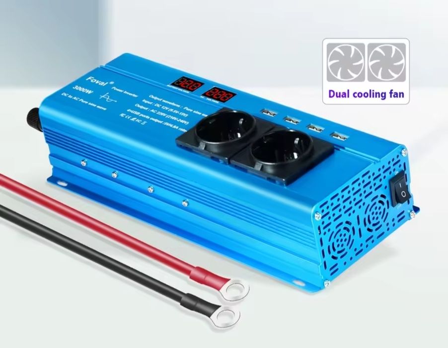 Инвертор Foval Інвертор 2200/3000W Чистый Синус 12-220В Котла и т.д.