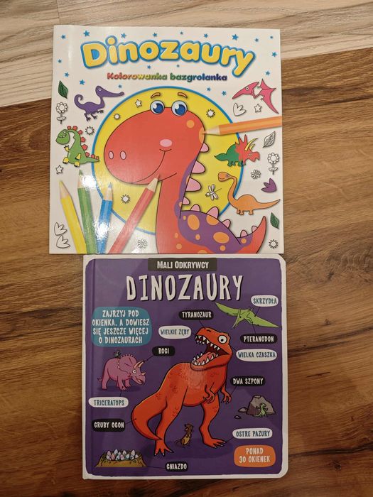 Książka i malowanka o dinozaurach