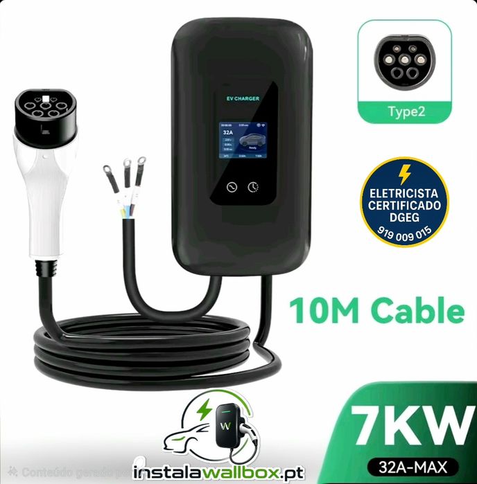Wallbox 7kw cabo 10 mts