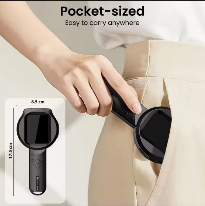 Портативный ручной цифровой микроскоп с 2,8-дюймовым IPS-экраном.