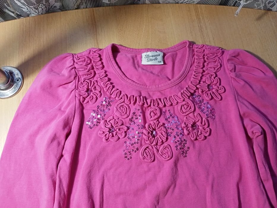 Яскравий реглани для дівчинки кольору фуксія