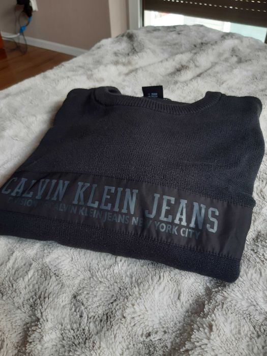 Calvin Klein, Oryginalny czarny sweter M/L Idealny!