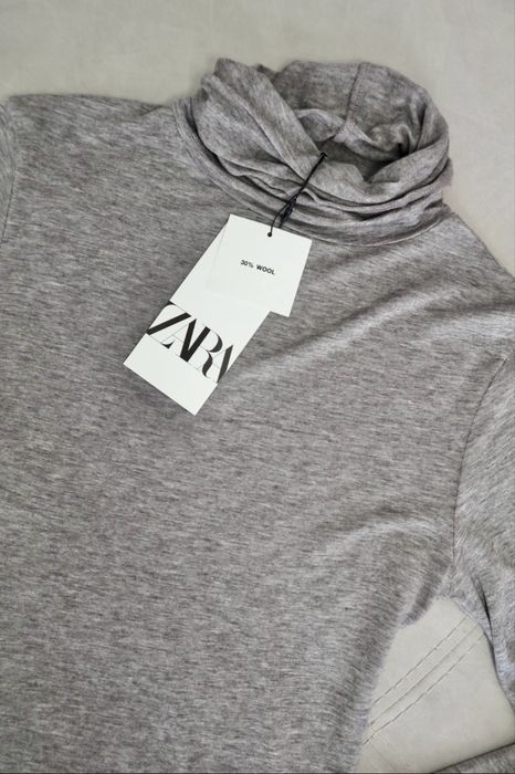 Лонгслів ZARA лонг сірий водолазка трикотажна прозора кашемір intimissimi