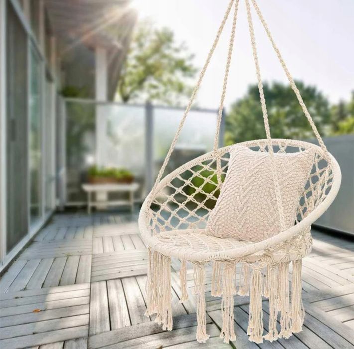 Huśtawka Wisząca Bocianie Gniazdo Fotel Wiszący Krzesło Kokon na Ogród
