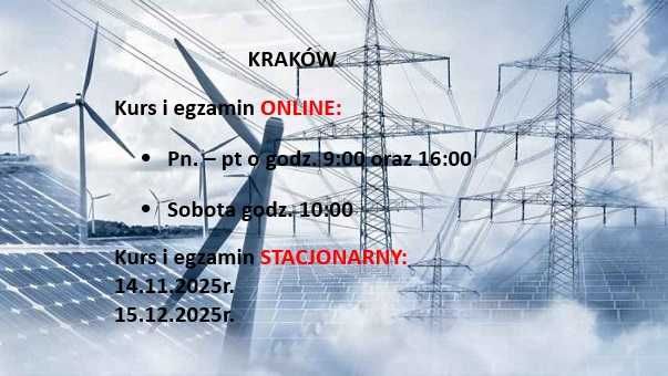 Kraków uprawnienia energetyczne G1 G2 G3 kursy i egzaminy 15.12.2025