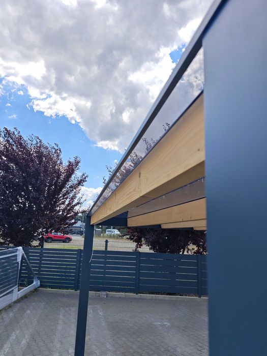 NOWOCZESNA Pergola / Carport – Masywna Konstrukcja Aluminiowo-Drewniana v1