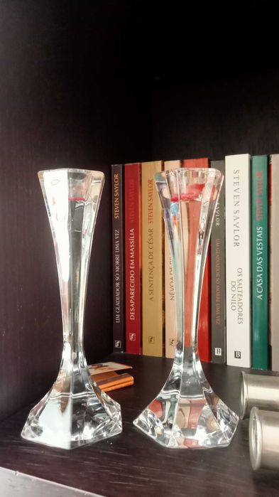 Dois castiçais de cristal Atlantis