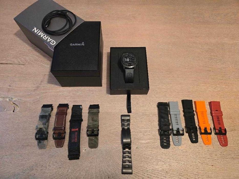 Garmin Fenix 7X Sapphire Solar Carbon Gray DLC 51 mm stan bardzo dobry