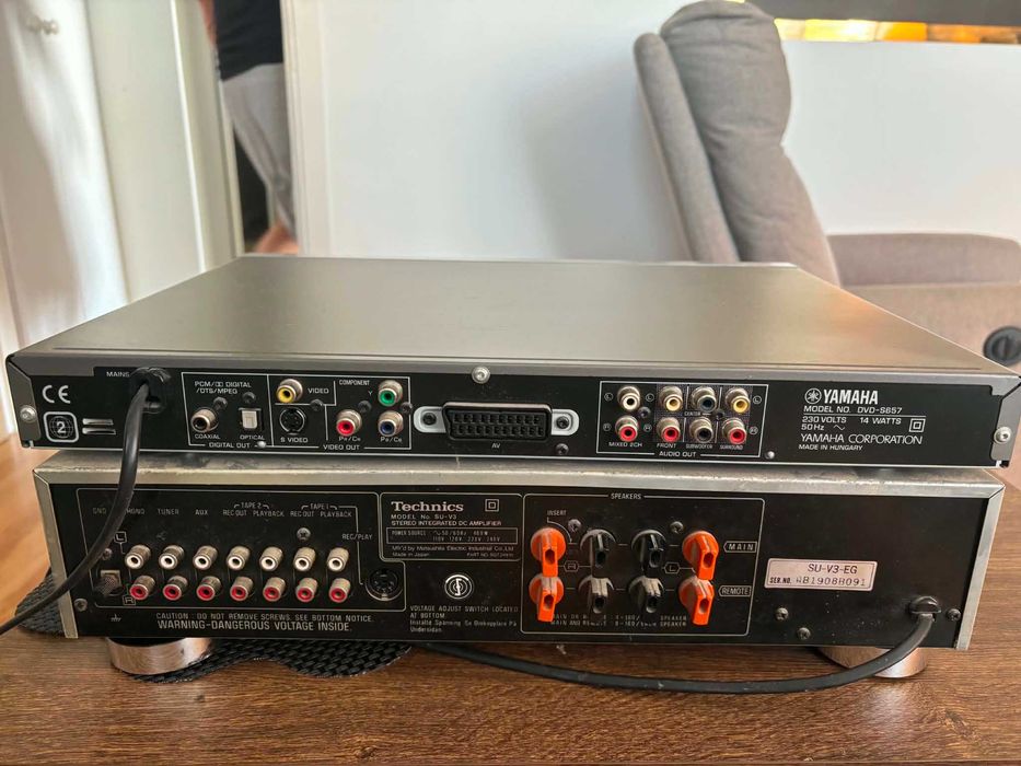 Wzmacniacz technics i cd Yamaha