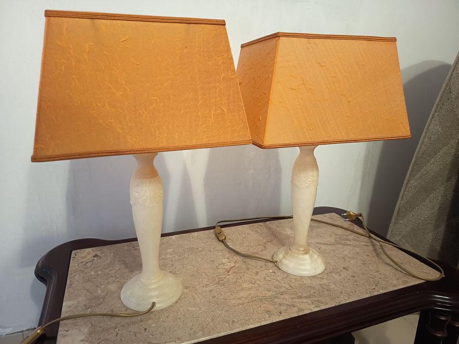 Conjunto 2 candeeiros com base em mármore