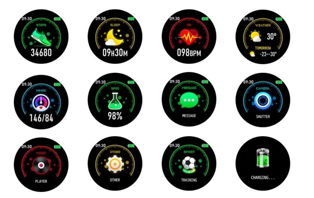 Smartwatch unisex kroki kalorie ciśnienie sms pogoda