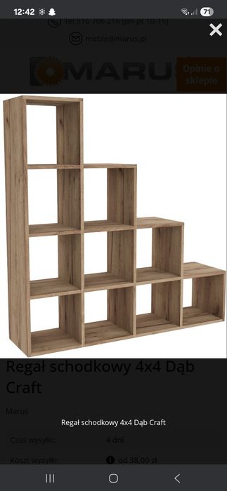 Regał schodkowy dąb sonoma