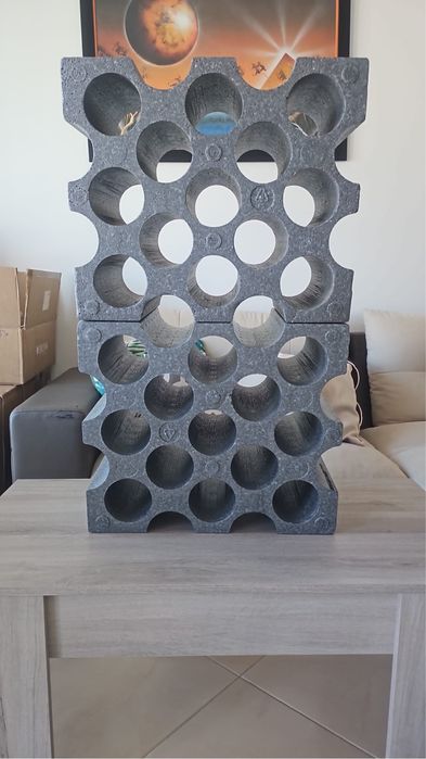 2 garrafeiras cinzentas polistireno 15 garrafas