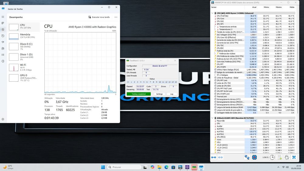 PC Ryzen 3 4300G | 16GB DDR4 | NVMe 256GB