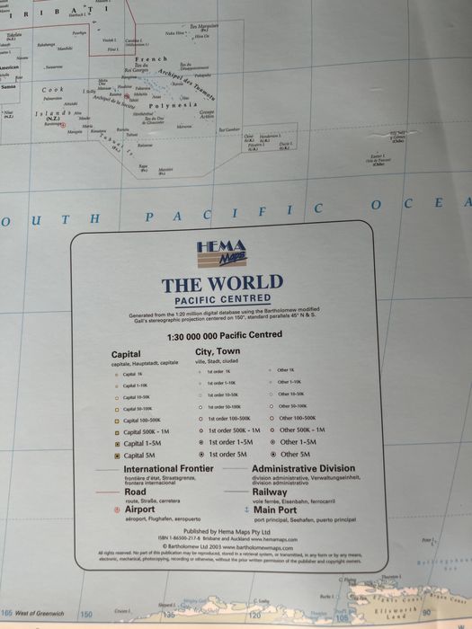 Mapa Mundo - Pacific Centred
