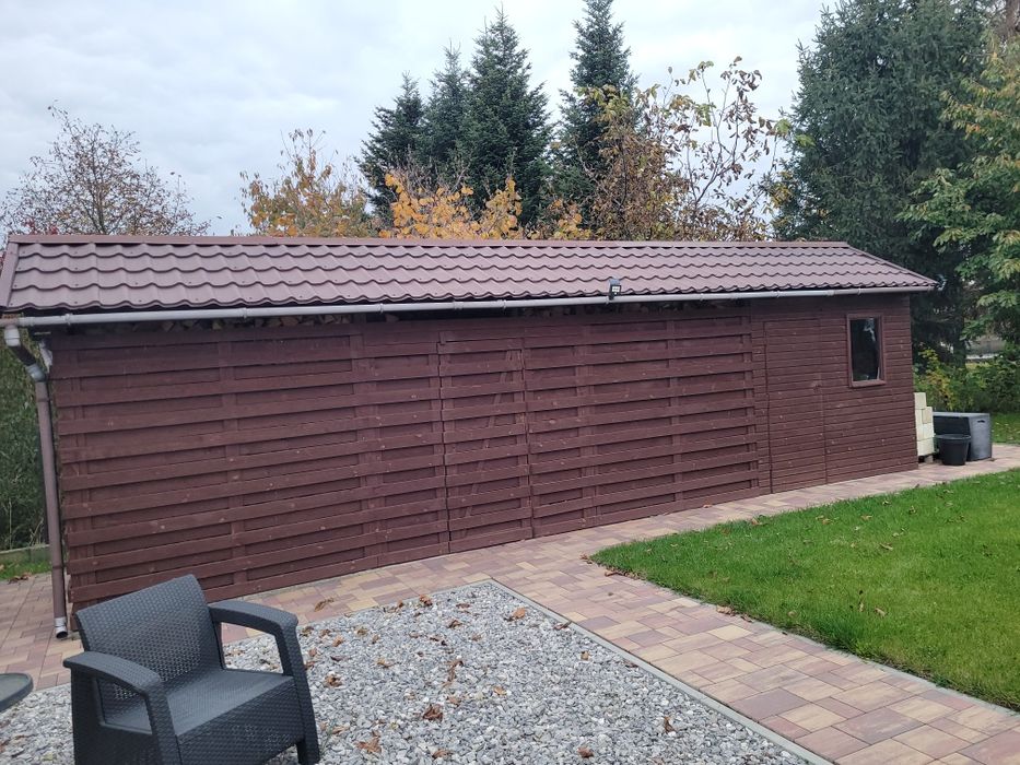 Wiata domek narzędziowy drewutnia.