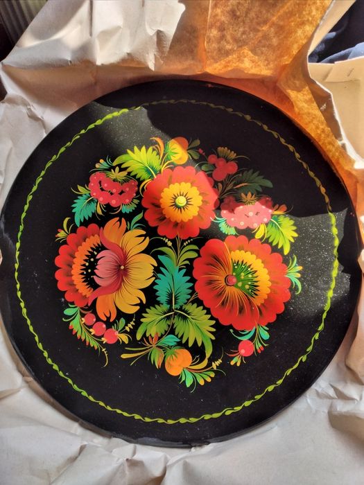 Тарелка деревянная декоративная