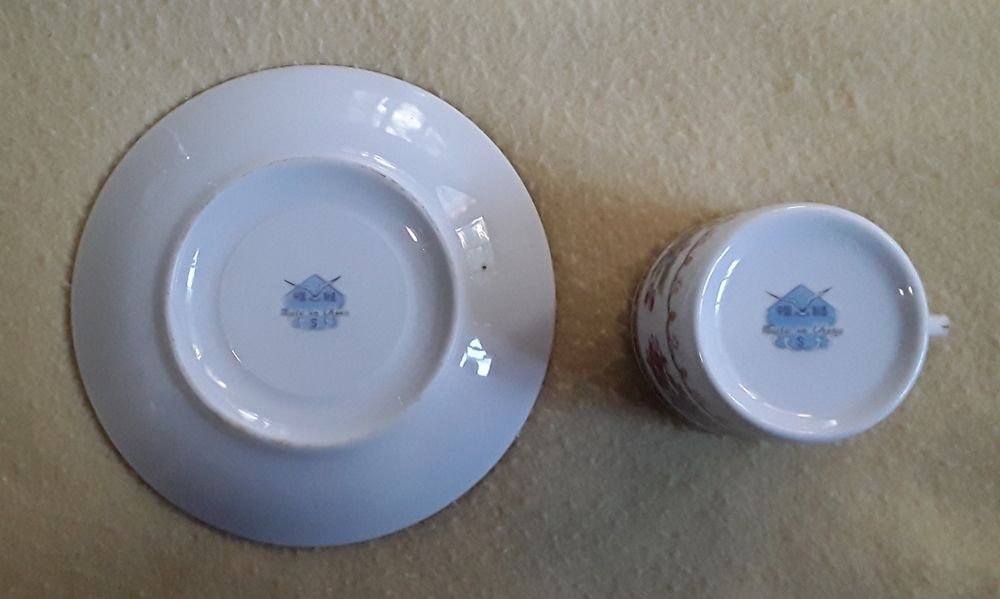 Chávena + pires em porcelana Chinesa, made in China