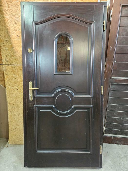 DRZWI Zewnętrzne Drewniane Sosnowe Wejściowe 100x202cm