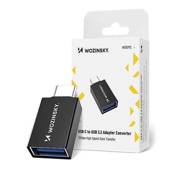 Adapter Wozinsky W10GY1S USB-C - USB-A 3.2/10Gb/s - czarny