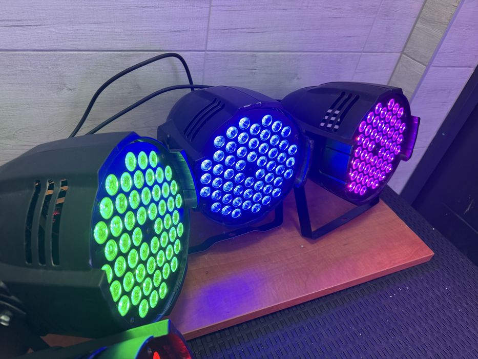 Set 4x Reflektor par 64 54x led okazja prawdziwa moc mocne cena za set