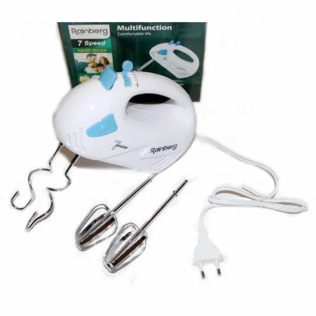 Электрический ручной миксер кухонный миксер с насадками Rainberg 500w