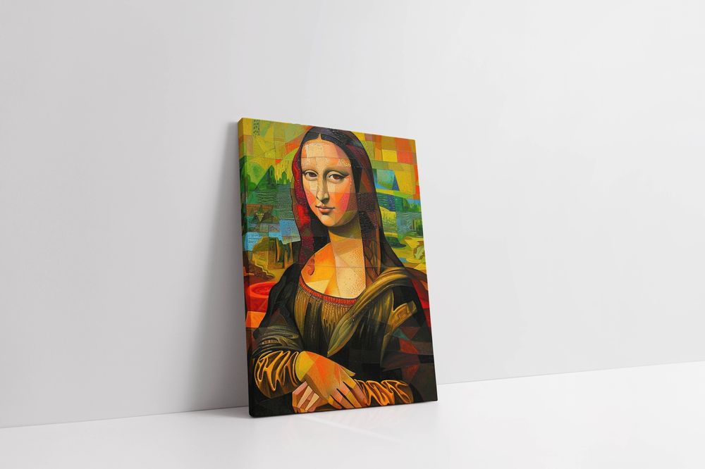 Obraz na płótnie Mona Lisa w Stylu Picassa do domu pokoju salonu 60x80