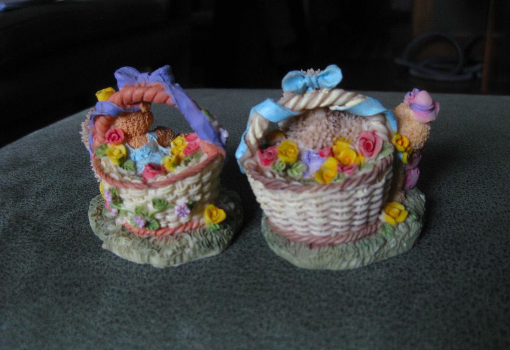 Cesta de Flores c/ Animais em Marfinite NOVAS