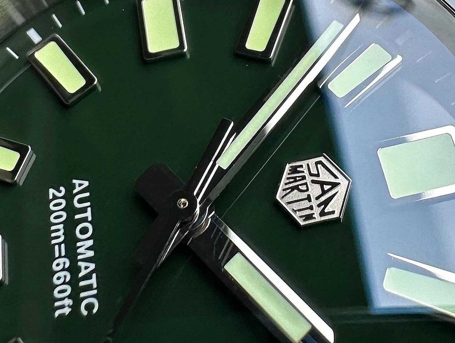 Zegarek automatyczny San Martin SN007B Green face, Diver 200m, Idealny