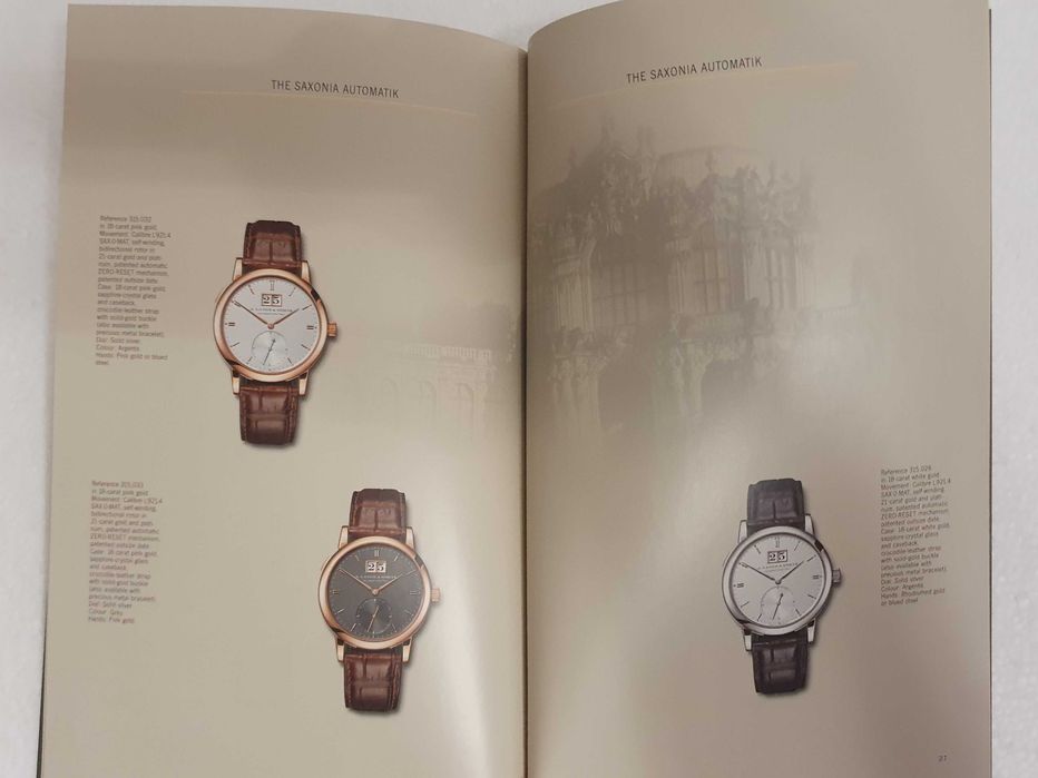 A. Lange & Sohne Saxonia - Catálogo / Livro de Relógios Premium - 2007