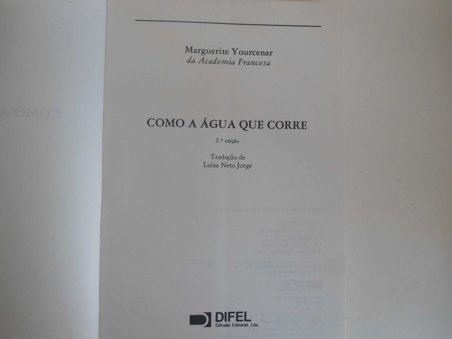 Como a água que corre por Marguerite Yourcenar64751981894401123
