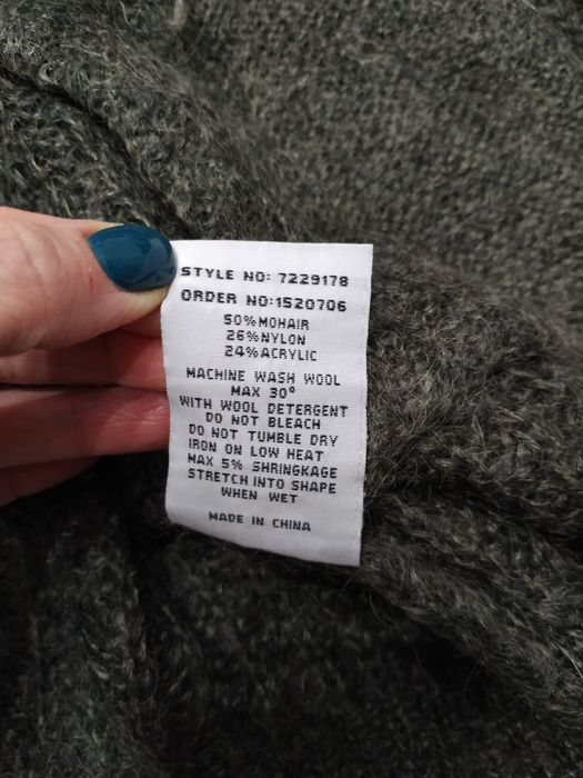 Kardigan damski, oversize, S, ciemna zieleń, Marie Philippe, moher