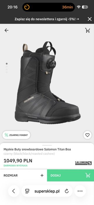 Buty snowboardowe Salomon Titan BOA r 43.