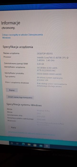 Komputer stacjonarny gamingowy – Intel i5-4670K / GTX 770 / 8GB RAM /