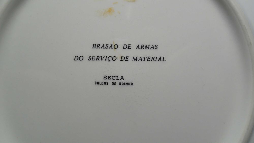 Prato com Brasão da Arma Serviço Material