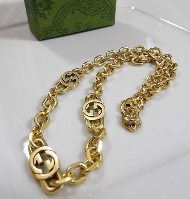 Gucci Double G Brass Gold Necklace naszyjnik