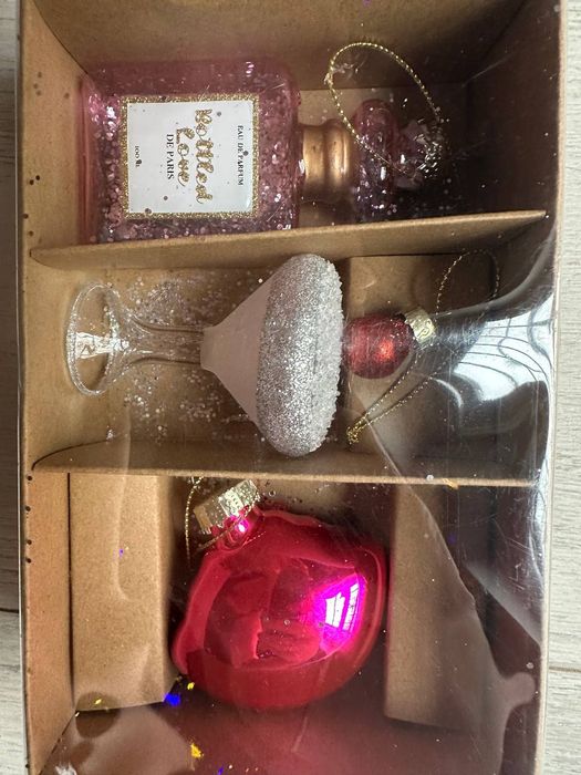 Подарунковий набір скляні ялинкові прикраси іграшки