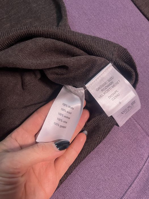 Светер з мериносовоі вовни 44 46 с м сірий коричневий