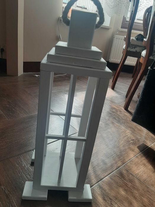 Lampiony drewniane białe