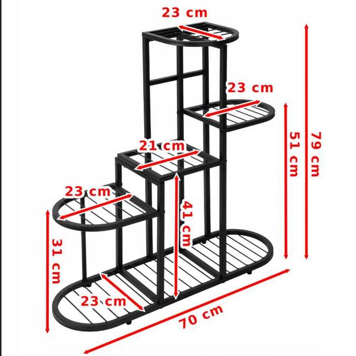 Nowy Kwietnik Metalowy Stojak na Kwiaty Rośliny stojący Loft 
 Regał
