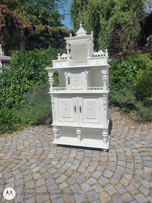 Kredens , etażerka,szafka eklektyk antyk,malowany, shabby Chic,prowansalski