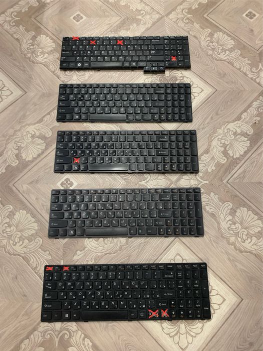 Неробочі клавіатури до ноутбуків Lenovo та Samsung по клавішно