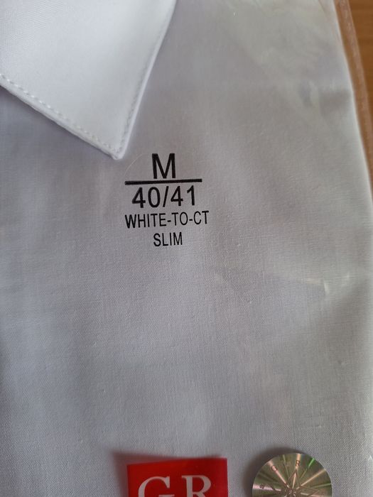 Biała koszula męska z krótkim rękawem roz. 40/41