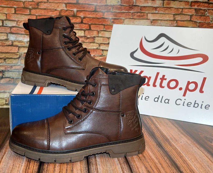 HIT- Sztyblety męskie zimowe. Trapery - botki w rozmiarze: 43